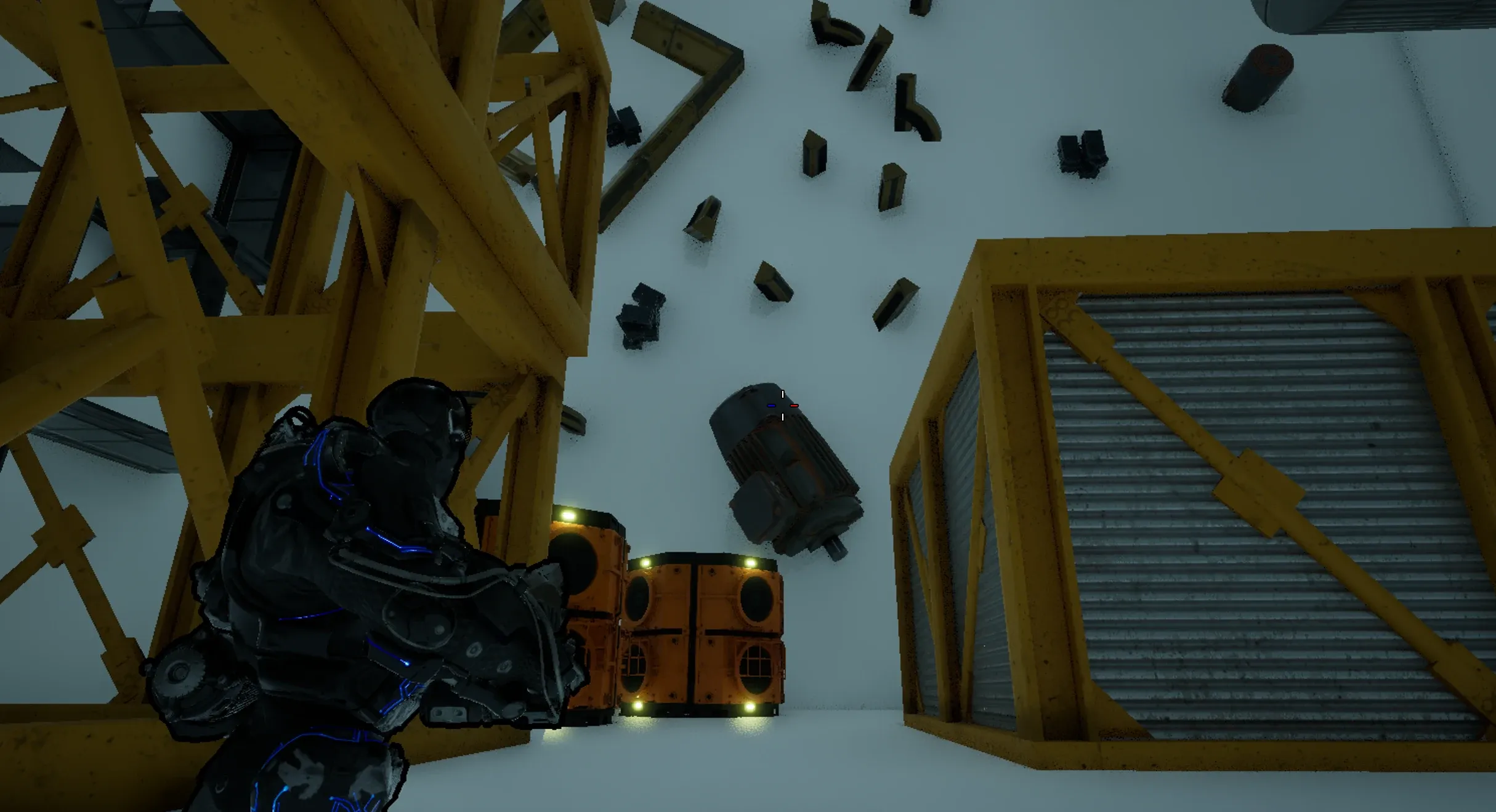 Third-person perspective of the player character